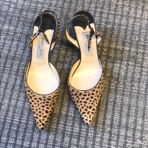 Jimmy Choo calf hair leopard kitten heels
